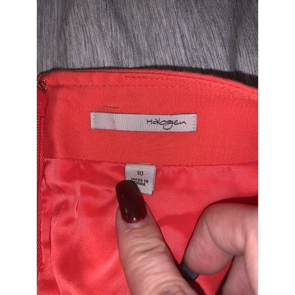 Halogen Coral Color Preppy Business Casual Pencil Skirt Size 10 - Picture 8 of 8